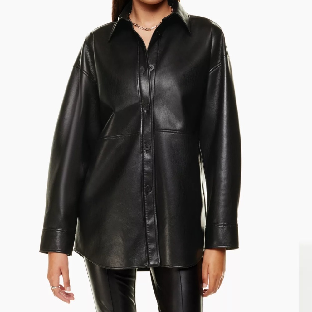 Babaton Vegan Leather Pelli Shirt Jacket
